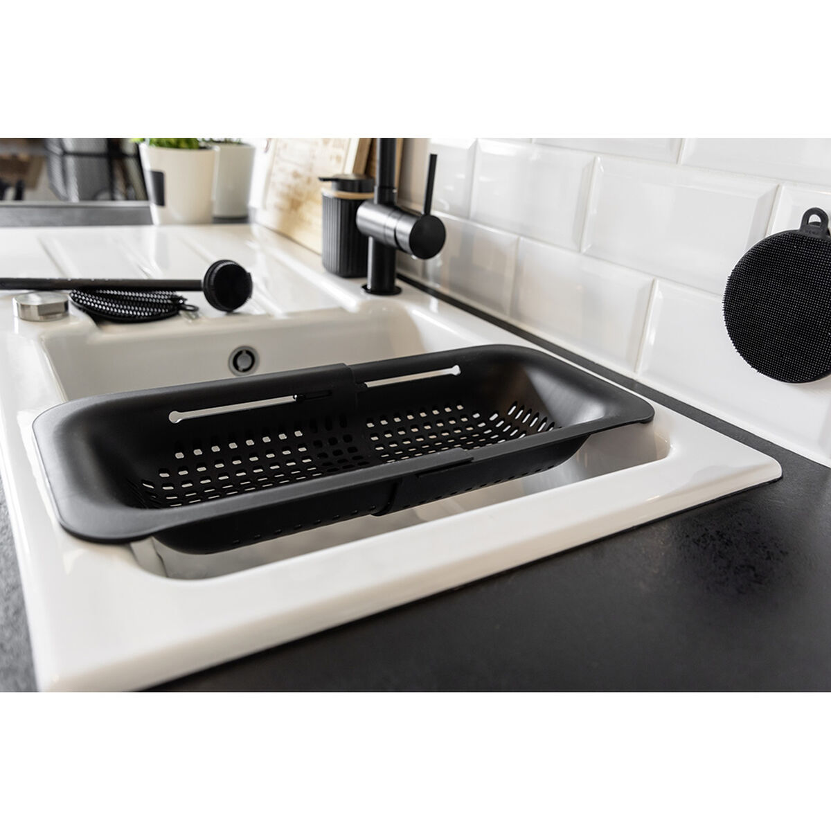 Scolapiatti Allungabile per Lavello Wenko Sievo 55012100 Nero